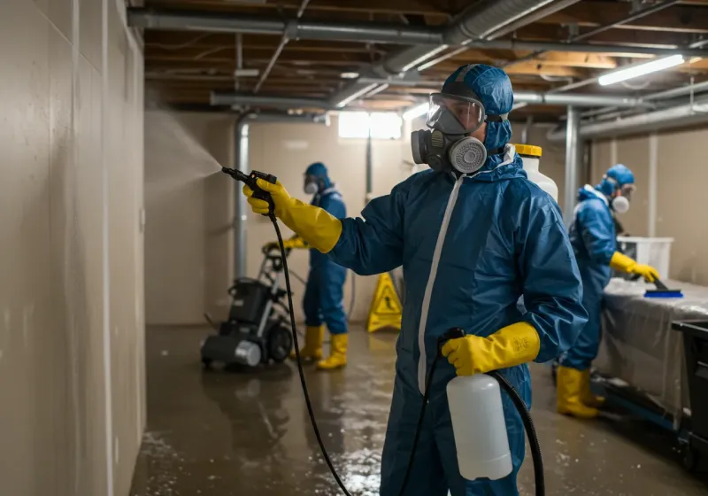 Basement Sanitization and Antimicrobial Treatment process in Bondsville, MA